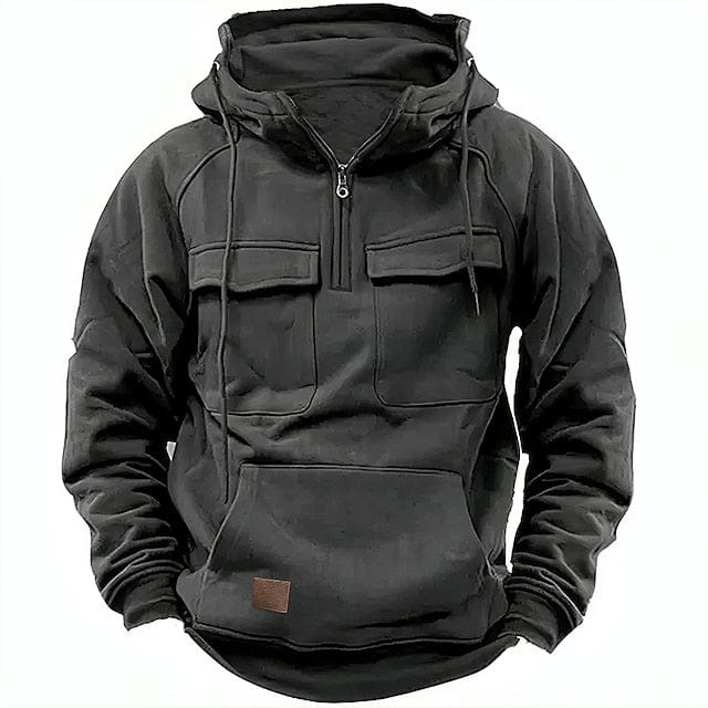 RYDER - Tactical herenhoodie met zakken en half-zip