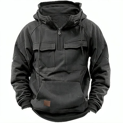 RYDER - Tactical herenhoodie met zakken en half-zip