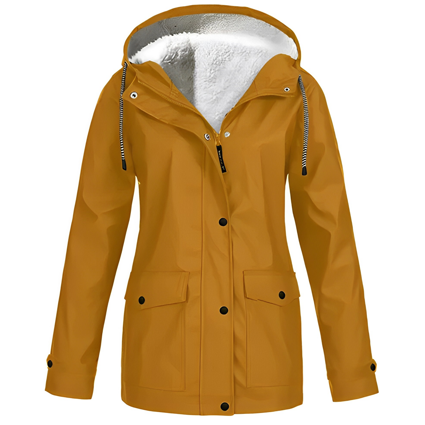 Regenjas met fleecevoering voor dames, duurzame polyesterstof biedt comfort en warmte, waterafstotend – NEOVARA - Glamorix