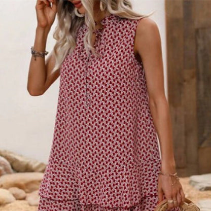 Elegante dames midi-jurk met print en vrouwelijke pasvorm – MAYLIA BLOOM - Glamorix