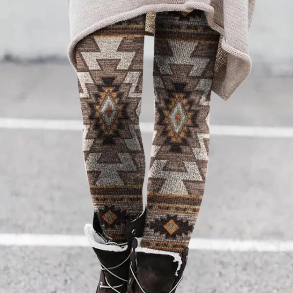 Comfortabele dameslegging met print en stretch – VELINNA FlexFit - Glamorix