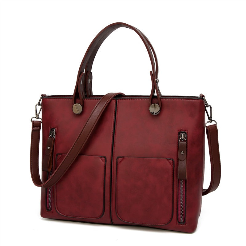 Leren schoudertas met vintage stijl voor dames – LUX - Glamorix