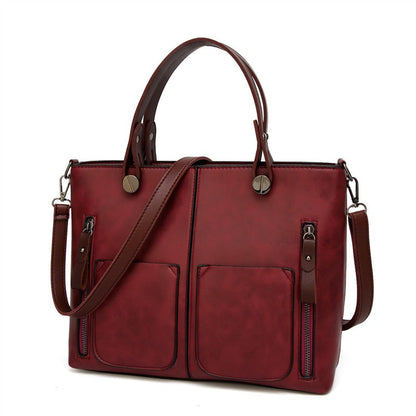 Leren schoudertas met vintage stijl voor dames – LUX - Glamorix