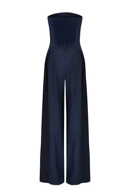 Strapless dames jumpsuit met wijde pijpen en elegante flow – Sorellia FlowSuit - Glamorix