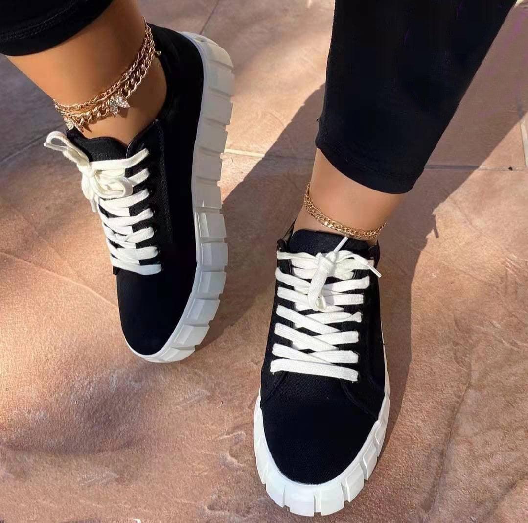 Chunky damessneakers met dikke zool en moderne streetstyle look – VibeRise Bold - Glamorix