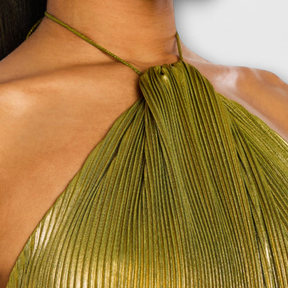 Luxe dames avondjurk met hoge hals en elegante split – ARABELLA NIGHT - Glamorix