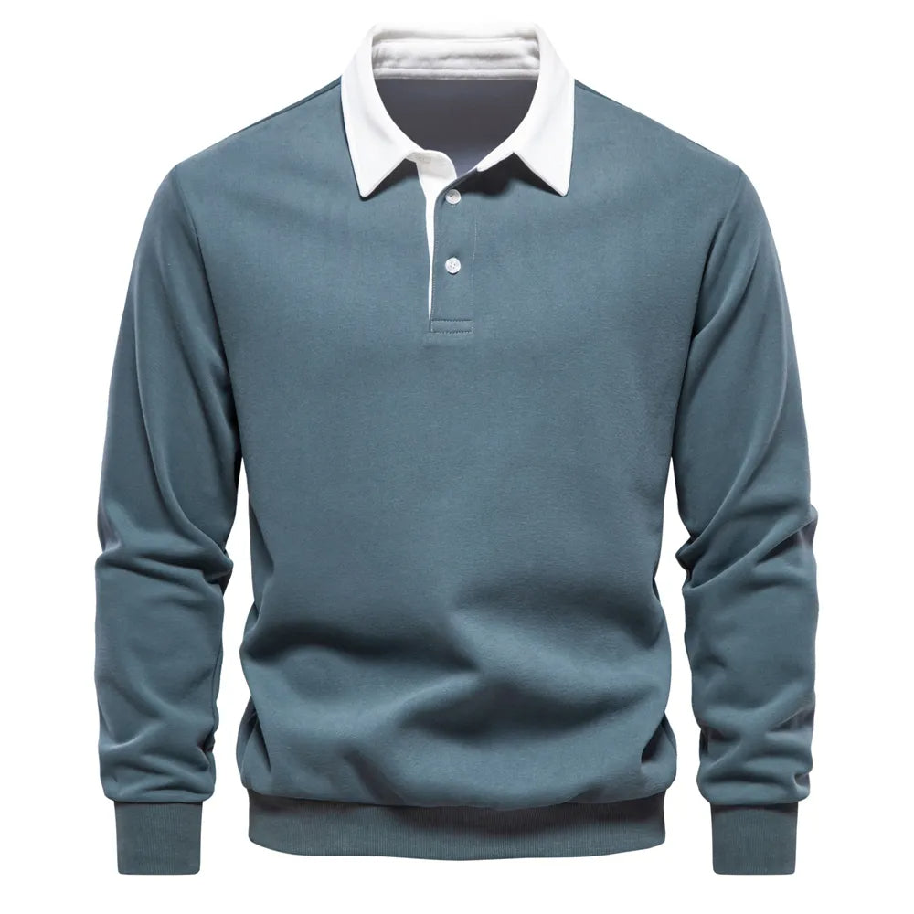 LEO - Herenpolo met lange mouwen en tijdloze stijl