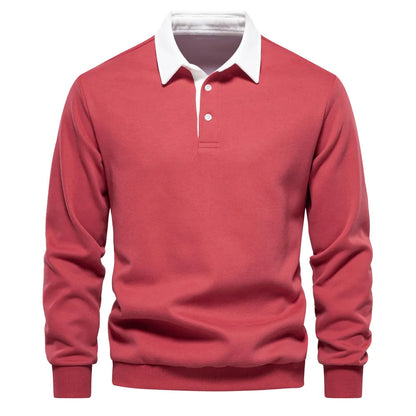 LEO - Herenpolo met lange mouwen en tijdloze stijl