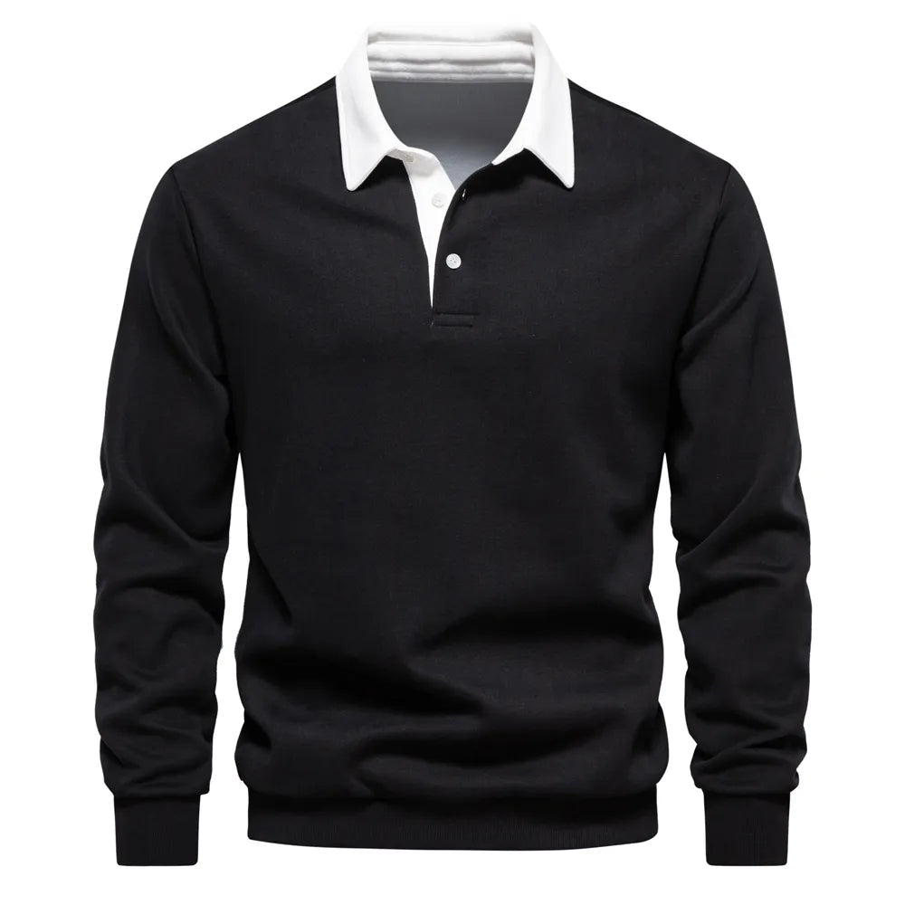 LEO - Herenpolo met lange mouwen en tijdloze stijl