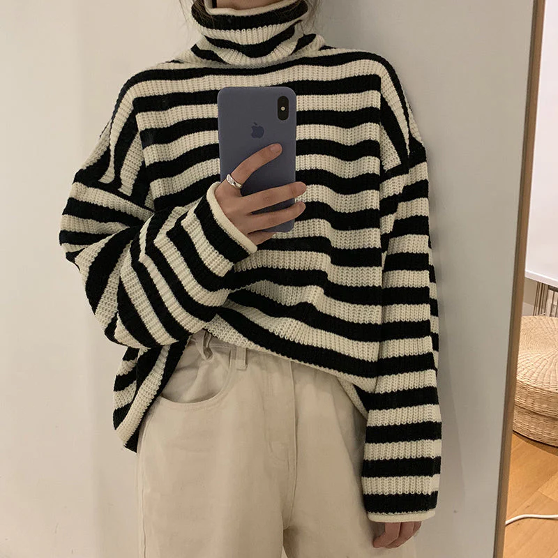 COZYHIGH - Oversized Pullover met Hoge Kraag voor Ultiem Comfort