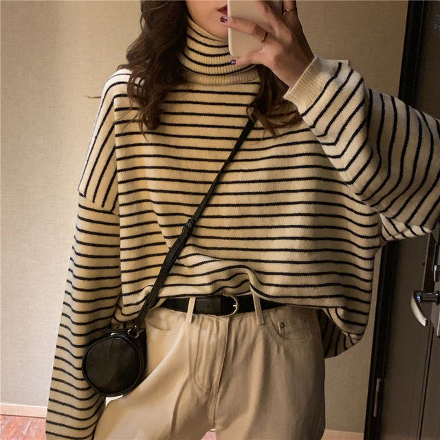 COZYHIGH - Oversized Pullover met Hoge Kraag voor Ultiem Comfort