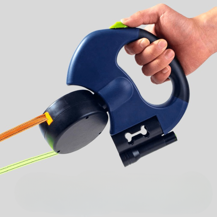 Multifunctionele hondenriem met dubbele lijn en geïntegreerde zaklamp – PawPro DualLight - Glamorix