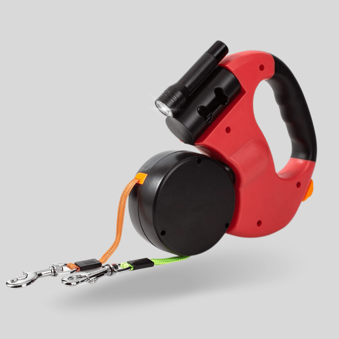 Multifunctionele hondenriem met dubbele lijn en geïntegreerde zaklamp – PawPro DualLight - Glamorix