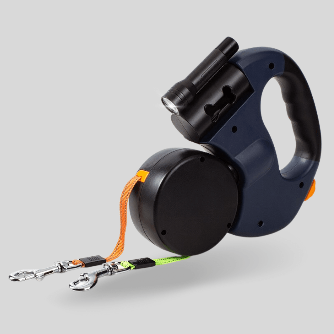 Multifunctionele hondenriem met dubbele lijn en geïntegreerde zaklamp – PawPro DualLight - Glamorix