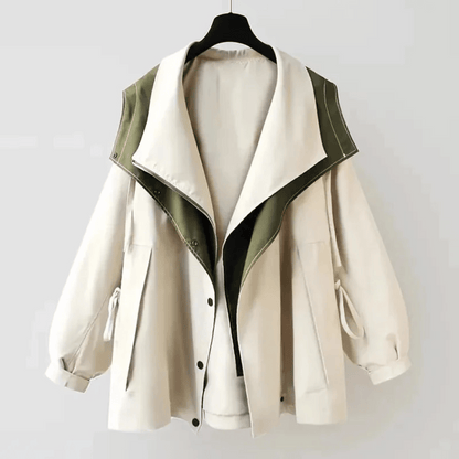CLARA – Dames regenjas met hoge ritssluiting en minimalistisch design - Glamorix