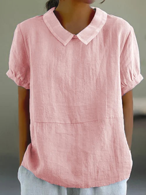 TAVINA – Relaxed fit colblouse met moeiteloze elegantie en zacht comfort