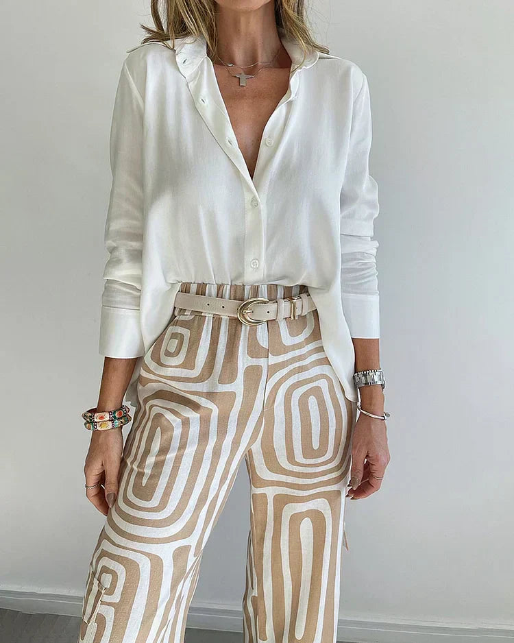 MAIA – Classy tweedelige dames set met high waist pasvorm