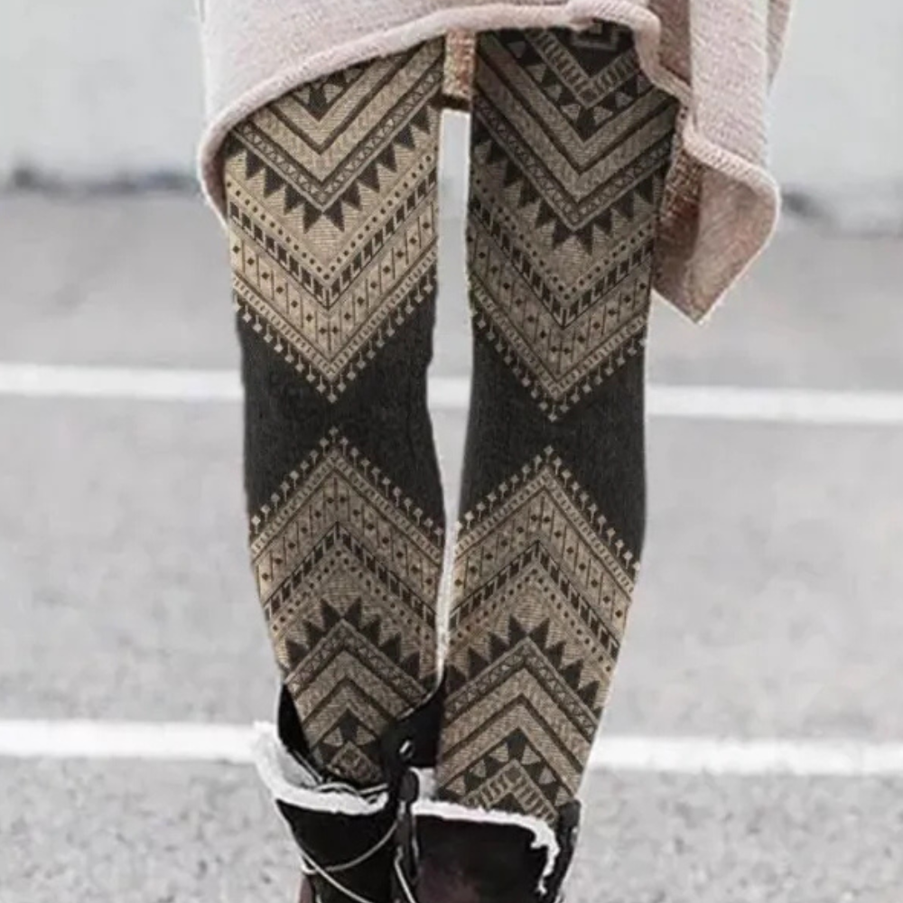 Comfortabele dameslegging met print en stretch – VELINNA FlexFit - Glamorix