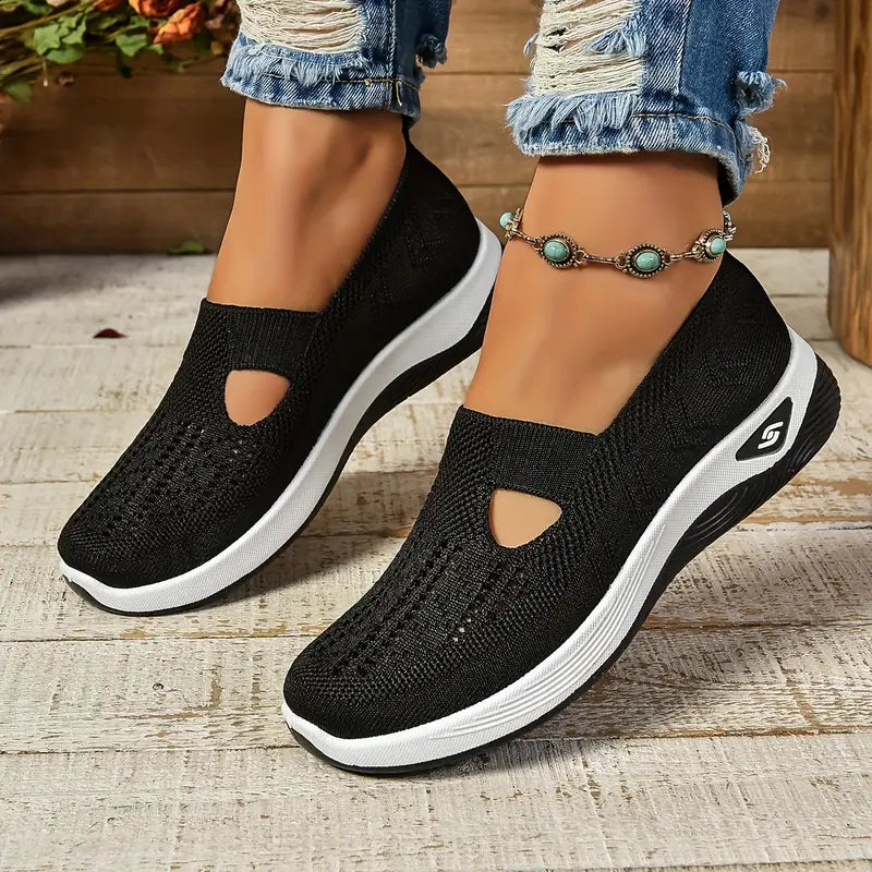 Serilda - Luchtige slip-on sneakers met sleehak voor dames - Glamorix