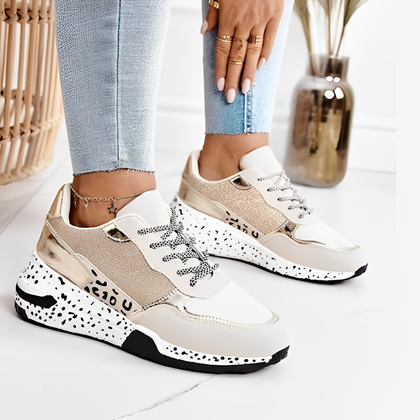 Orthopedische dames sneakers met ondersteunende zool – NOVARA WALK - Glamorix