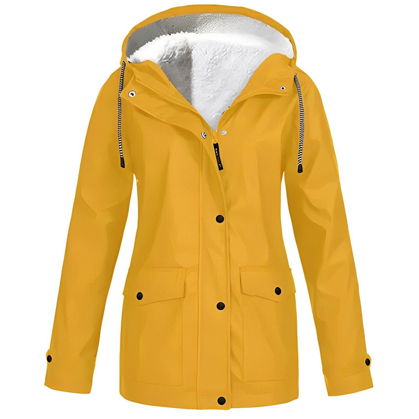 Regenjas met fleecevoering voor dames, duurzame polyesterstof biedt comfort en warmte, waterafstotend – NEOVARA - Glamorix