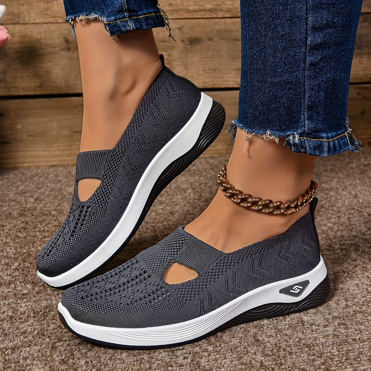 Serilda - Luchtige slip-on sneakers met sleehak voor dames - Glamorix