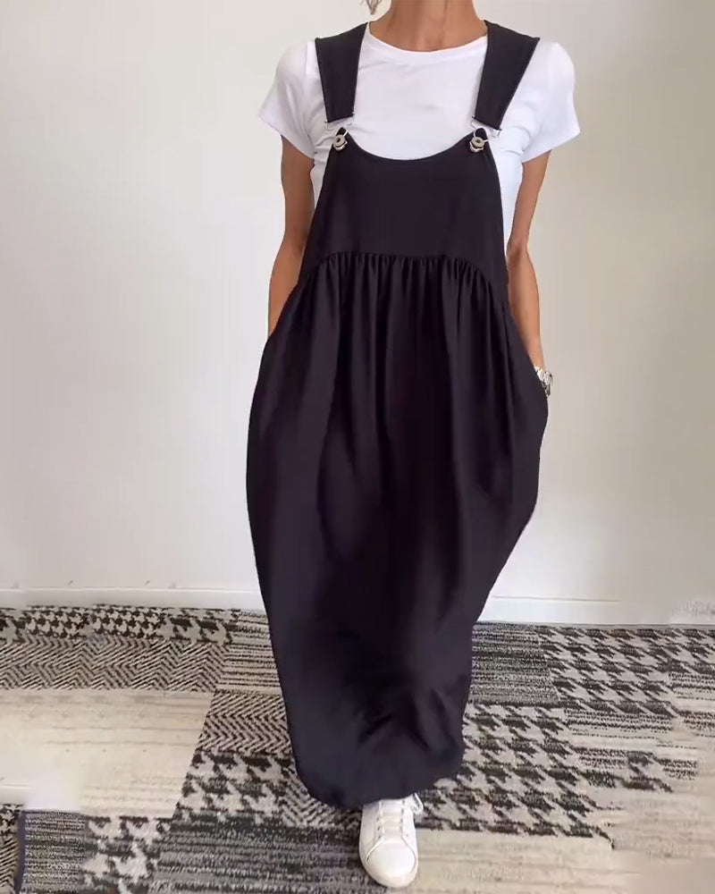 Zomerse Damesjurk met Brede Bandjes en Vloeiende Pasvorm – LUNA ELEGANTE - Glamorix