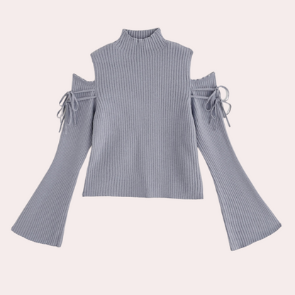 SOPHIA - Chique geribde trui met cold-shoulder design