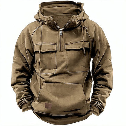 RYDER - Tactical herenhoodie met zakken en half-zip