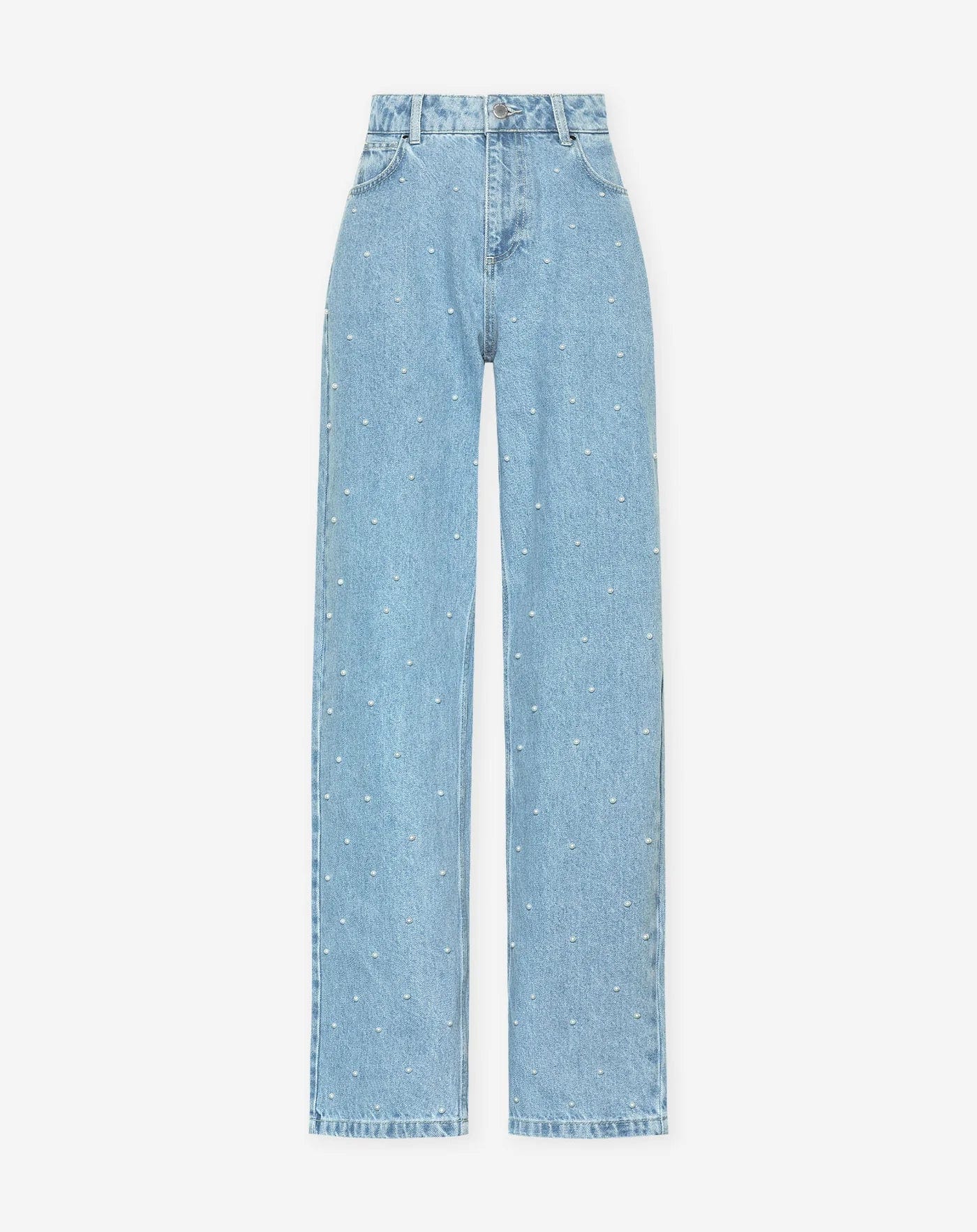 LUNA - Damesjeans met glitterdetail en hoge taille