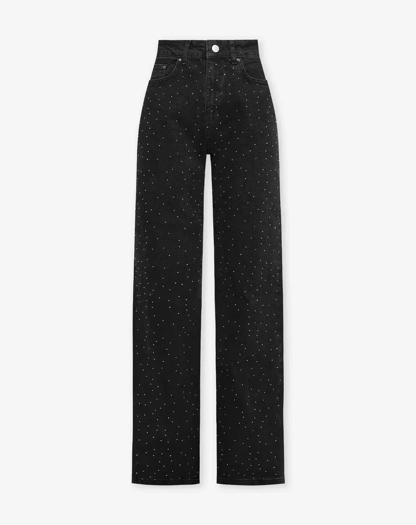 LUNA - Damesjeans met glitterdetail en hoge taille