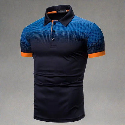Stijlvol Heren Poloshirt met Gradiënt Design – LUMERO