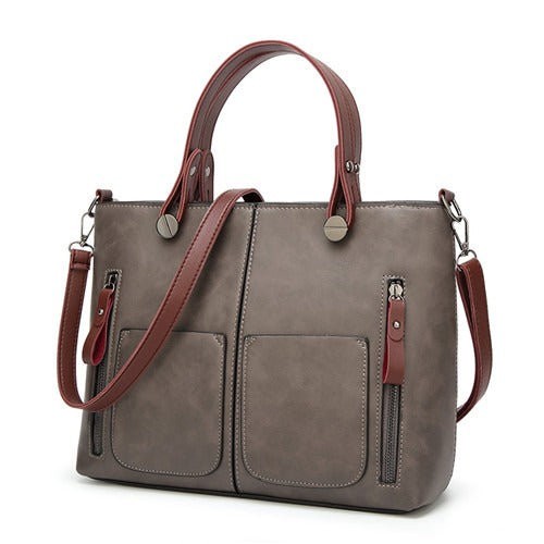 Leren schoudertas met vintage stijl voor dames – LUX - Glamorix