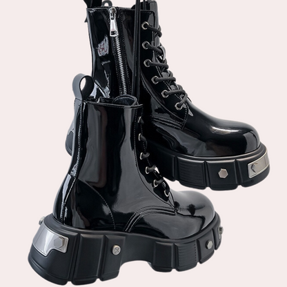 Klassieke herenlaarzen met glanzende afwerking en tijdloze uitstraling – VALTENO - Glamorix