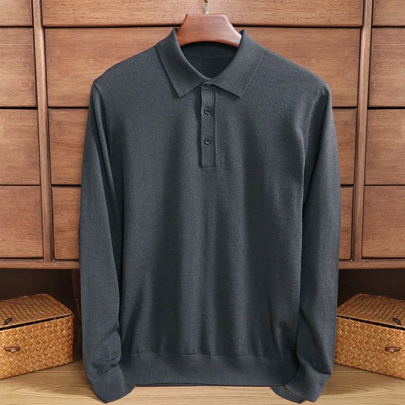 Luxe Lange Mouwen Poloshirt voor Heren – MERVANO