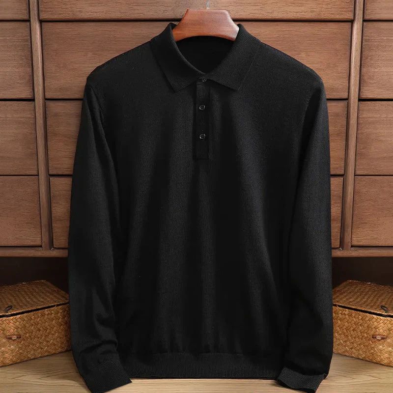 Luxe Lange Mouwen Poloshirt voor Heren – MERVANO
