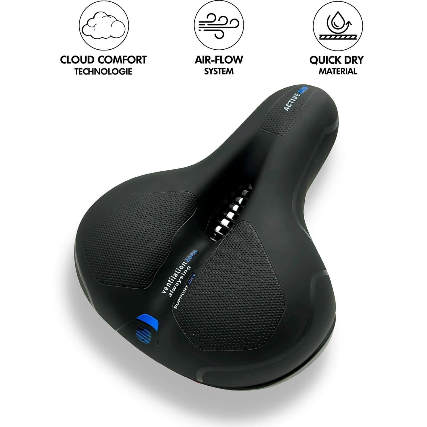 Gel fietszadelkussen voor pijnvrij fietsen – CLOUDRIDE COMFORT - Glamorix