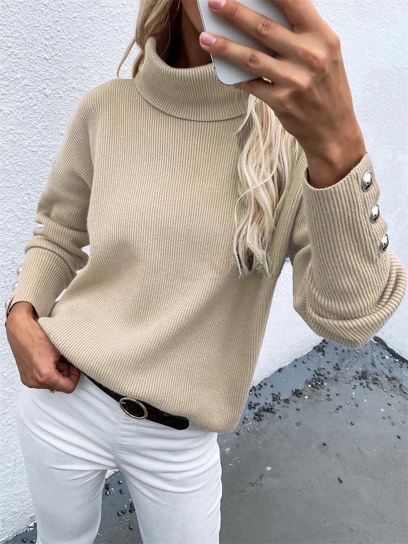 MULTISTYLE - Pullover met Hoge Kraag en Multi-Paneel Design
