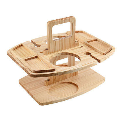 Opvouwbare picknicktafel met wijnglashouders en flesuitsparing – VINORA PICNICTABLE - Glamorix