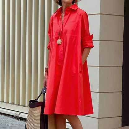 Moderne oversized zwarte overhemdjurk voor moeiteloze stijl – NoiraFlow - Glamorix