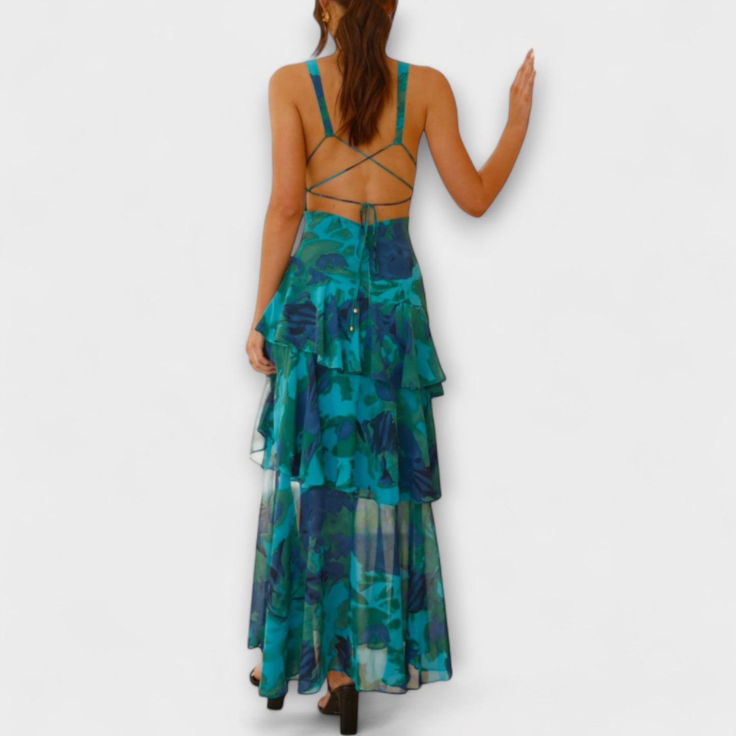 Zomerse dames maxi-jurk met diepe V-hals – ALENIA - Glamorix