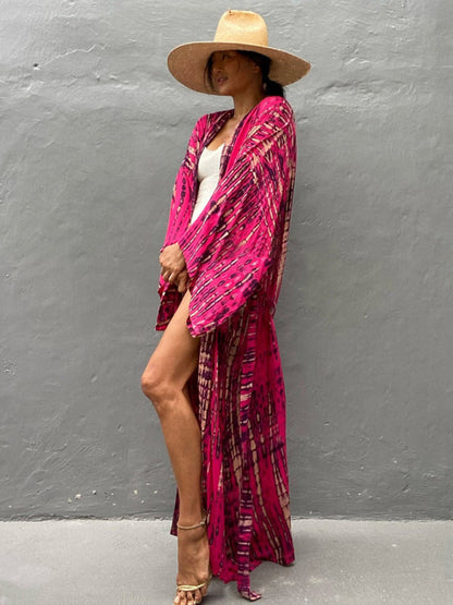 Lichtgewicht Strandkimono met Tie-Dye Print voor Zomerse Stijl – Aino - Glamorix