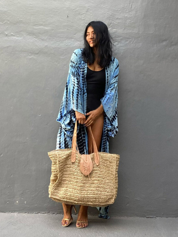 Lichtgewicht Strandkimono met Tie-Dye Print voor Zomerse Stijl – Aino - Glamorix