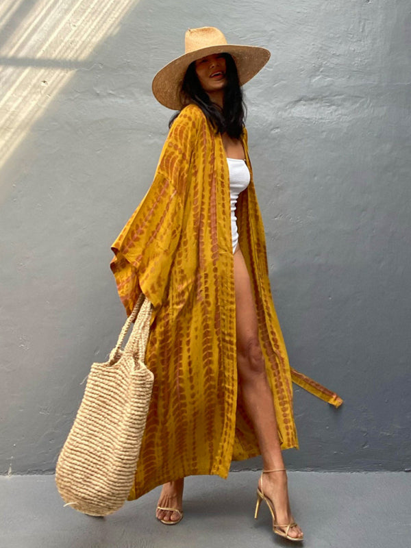 Lichtgewicht Strandkimono met Tie-Dye Print voor Zomerse Stijl – Aino - Glamorix