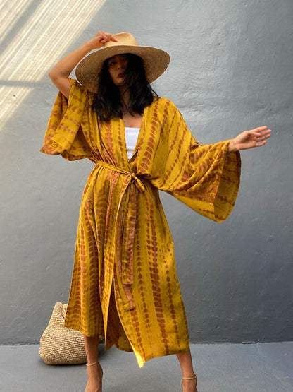 Lichtgewicht Strandkimono met Tie-Dye Print voor Zomerse Stijl – Aino - Glamorix