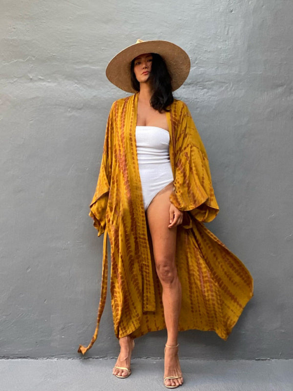 Lichtgewicht Strandkimono met Tie-Dye Print voor Zomerse Stijl – Aino - Glamorix