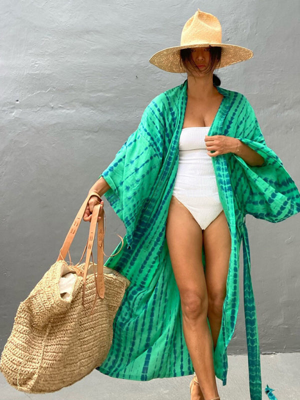Lichtgewicht Strandkimono met Tie-Dye Print voor Zomerse Stijl – Aino - Glamorix