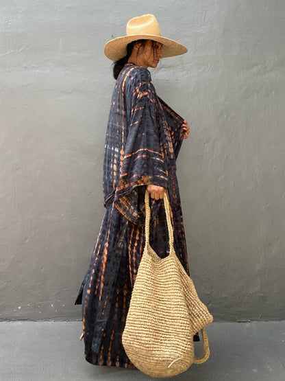 Lichtgewicht Strandkimono met Tie-Dye Print voor Zomerse Stijl – Aino - Glamorix