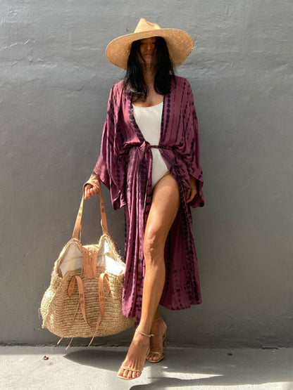 Lichtgewicht Strandkimono met Tie-Dye Print voor Zomerse Stijl – Aino - Glamorix