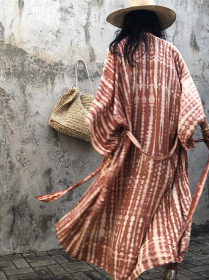 Lichtgewicht Strandkimono met Tie-Dye Print voor Zomerse Stijl – Aino - Glamorix